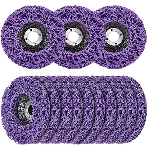 LAIWOO Strip Disc Wheel for Angle Grinder Paint Rust Removal 4-1/2" x 7/8" (10 Pack, Purple) | Diamond Abrasive for Metal Surface Prep thumbnail 1