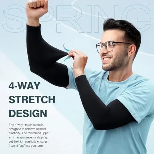 Rescoto UV Protection Cooling Arm Sleeves 2 Pairs | UPF 50 Sun & Tattoo Cover for Men Women Youth thumbnail 6