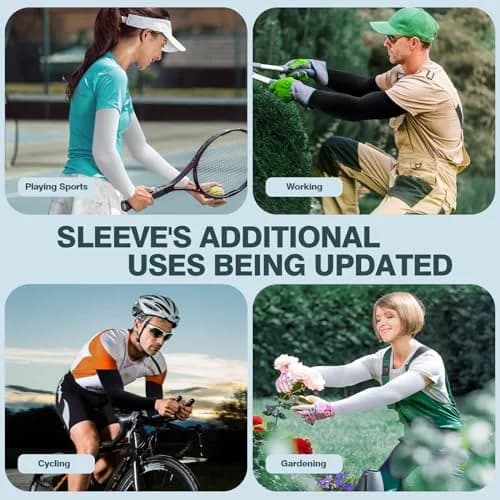 Rescoto UV Protection Cooling Arm Sleeves 2 Pairs | UPF 50 Sun & Tattoo Cover for Men Women Youth thumbnail 8