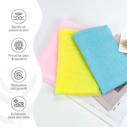 Yiclick Exfoliating Washcloth Towel 3-Pack | Back Scrubber for Shower Bath Washer thumbnail 6