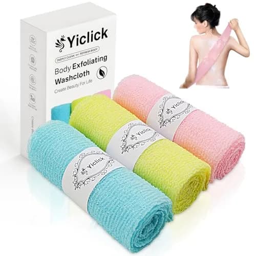 Yiclick Exfoliating Washcloth Towel Set 3 Pieces | Korean Body Scrubber for Shower Bath — Colors