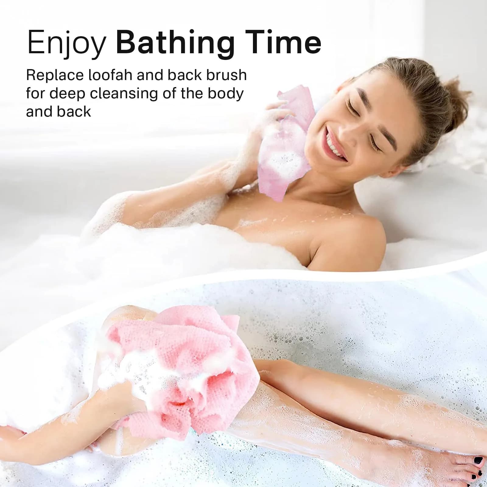 Yiclick Exfoliating Washcloth Towel 3-Pack | Back Scrubber for Shower Bath Washer - view 8