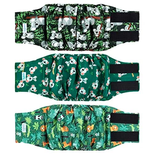 Leekalos Male Dog Diapers, High Absorbing Belly Bands for Male Dogs | Adjustable & Reusable (70-120 chars) thumbnail 1