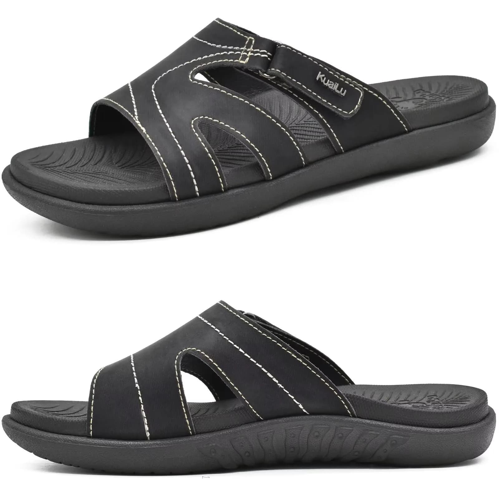 KuaiLu Womens Orthotic Slides Arch Support Slip On Sandals Size 8 | Supportive & Comfortable for Daily Wear