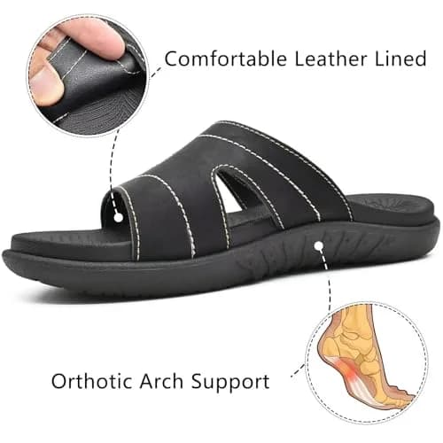 KuaiLu Womens Orthotic Slides Arch Support Slip On Sandals Size 8 | Supportive & Comfortable for Daily Wear thumbnail 4