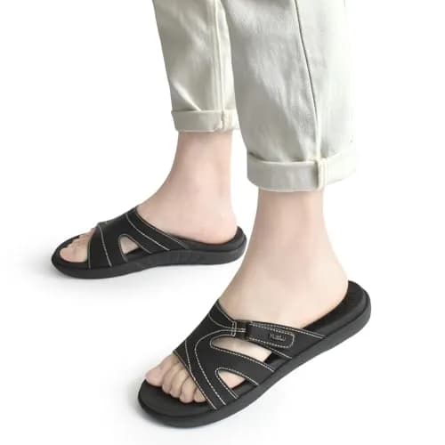 KuaiLu Womens Orthotic Slides Arch Support Slip On Sandals Size 8 | Supportive & Comfortable for Daily Wear thumbnail 2