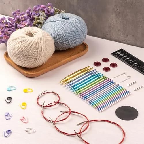 RUIDI Interchangeable Aluminum Circular Knitting Needles Set with Cables & Bag | 13 Pairs 2.75mm-10mm (US C/2-N/15) thumbnail 3