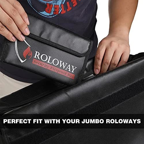 ROLOWAY Small Fireproof Bag 12.7cm x 20.3cm (5 x 8 inches) 2-Pack Black | Protects Valuables from Fire & Water thumbnail 5