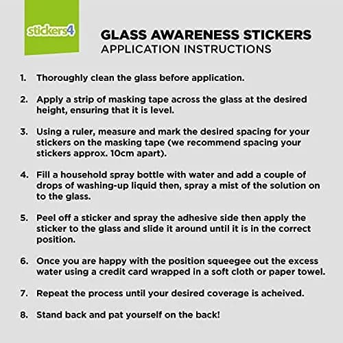Stickers4 Round Glass Door Safety Stickers | 5cm (2 Inch) Frosted Decals, 60 Count thumbnail 6