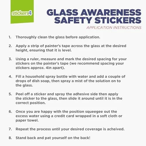 Stickers4 60 x Square Glass Door Stickers for Safety | Frosted Window Decals 5cm (50mm) thumbnail 4