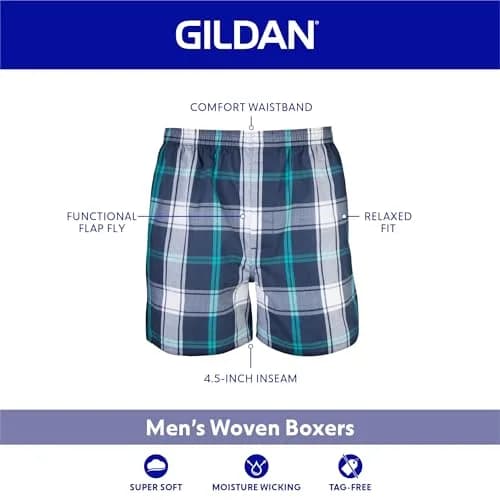 Gildan Men's Cotton Blend Boxer Briefs, Assorted Navy (5-Pack), 2X-Large | Breathable & Moisture-Wicking for Daily Comfort thumbnail 3