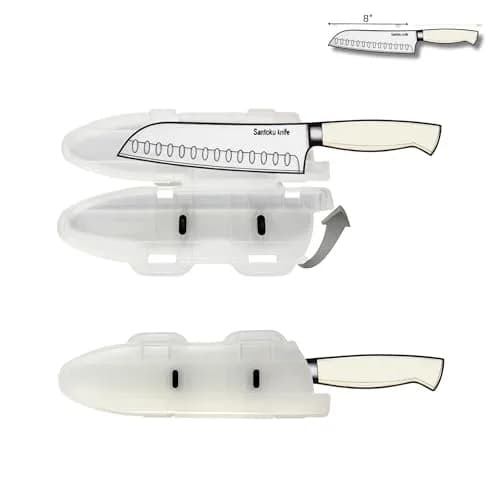 Agilux Blade Guard™ Locking Kitchen Knife Blade Protector (Clear, 8in) | Safer Storage & Longer Sharpness thumbnail 3