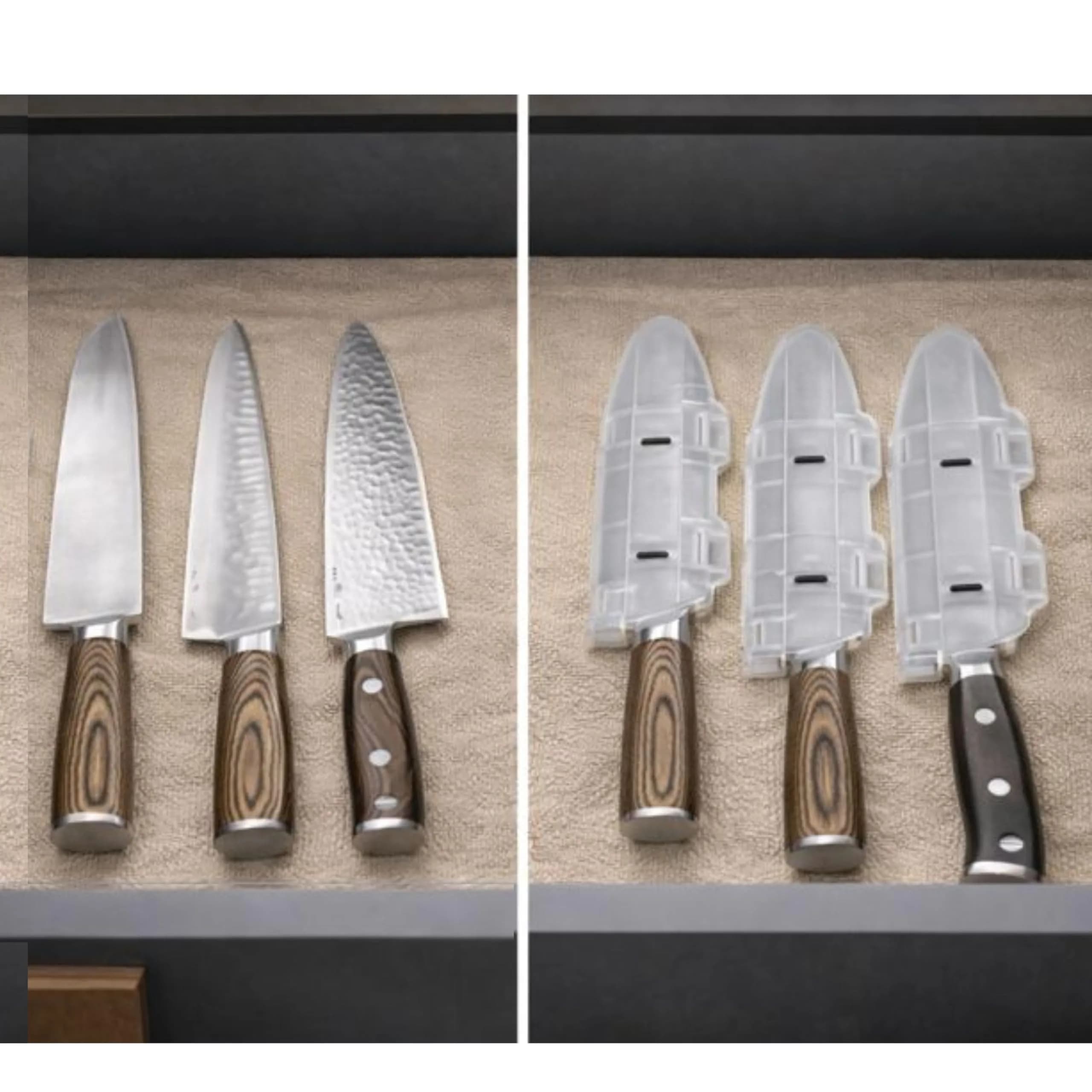 Agilux Blade Guard™ Locking Kitchen Knife Blade Protector (Clear, 10in) | Safer Storage & Longer Sharpness thumbnail 7