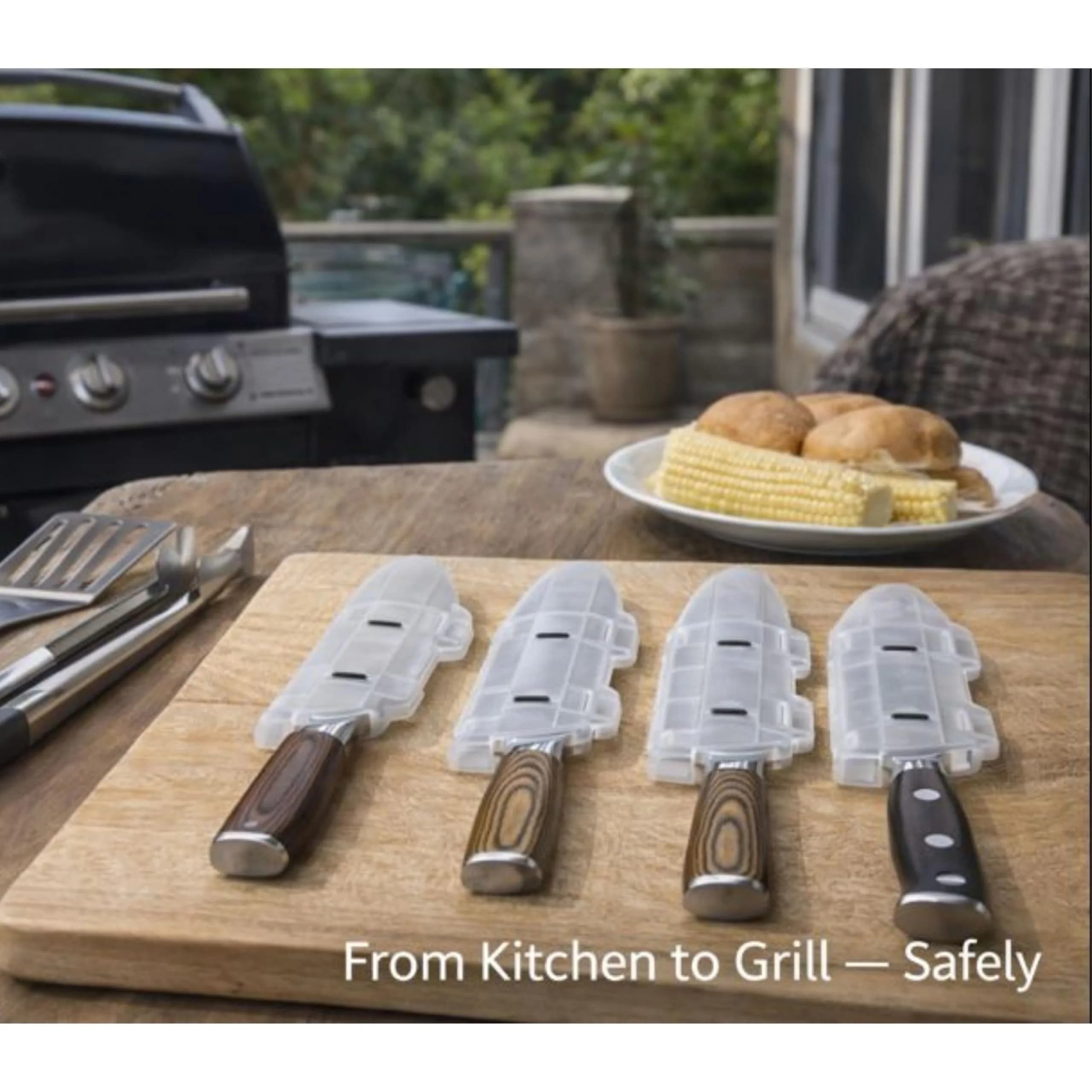 Agilux Blade Guard™ Locking Kitchen Knife Blade Protector (Clear, 10in) | Safer Storage & Longer Sharpness thumbnail 8