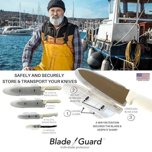 Agilux Blade Guard™ Locking Kitchen Knife Blade Protector (Grey, 10in) | Safer Storage & Transport thumbnail 8