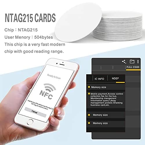 sanpopo NTAG215 NFC Tags 10PCS Round Coin Cards, 504 Bytes Memory | Work with All NFC-Enabled Devices thumbnail 6
