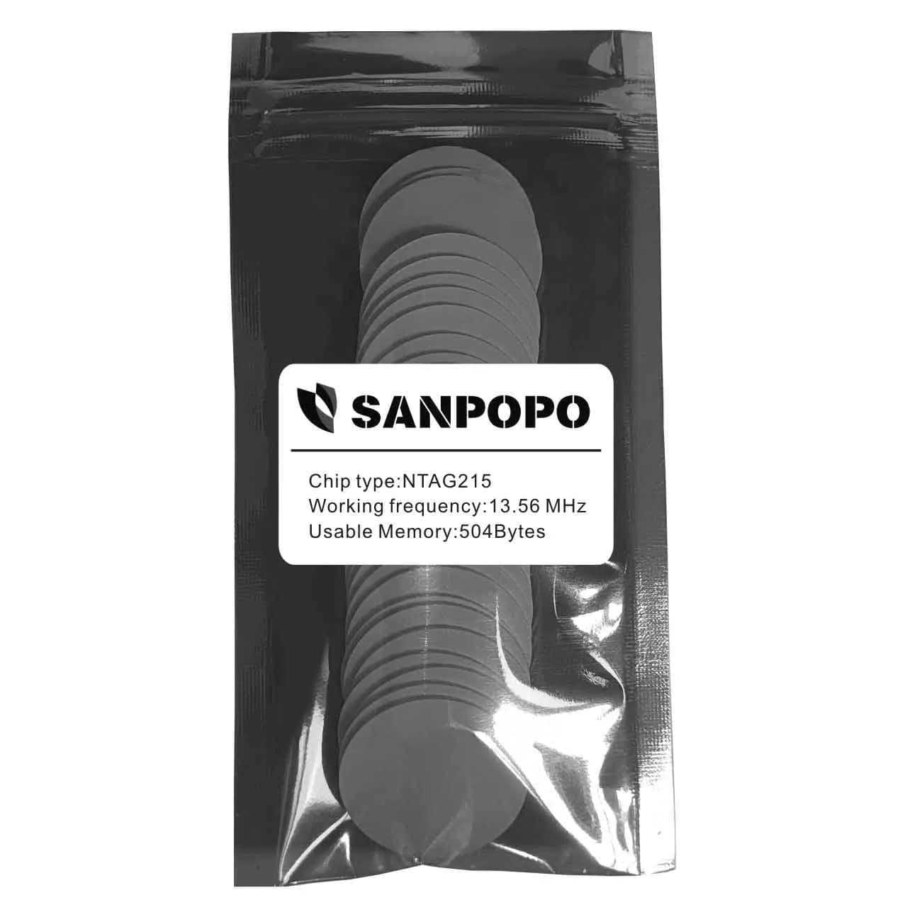 sanpopo NTAG 215 NFC Coin Cards 100-Pack | 504 Bytes Memory, Rewritable, Compatible with TagMo Amiibo & NFC Devices - 25mm (1 inch) Round - view 8
