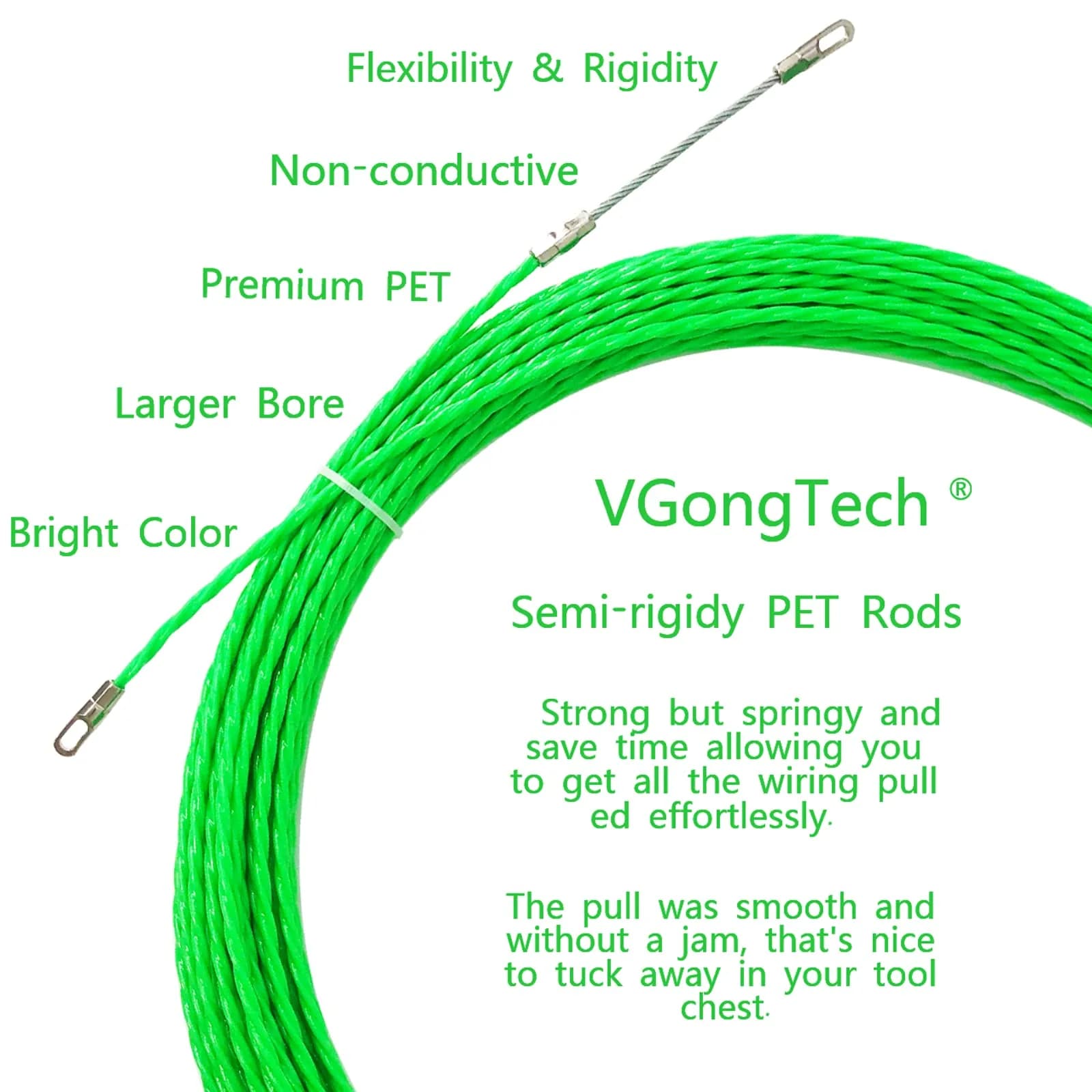 VGongTech 20m (66ft) PET Fish Tape Cable Puller Kit - Style B - view 2