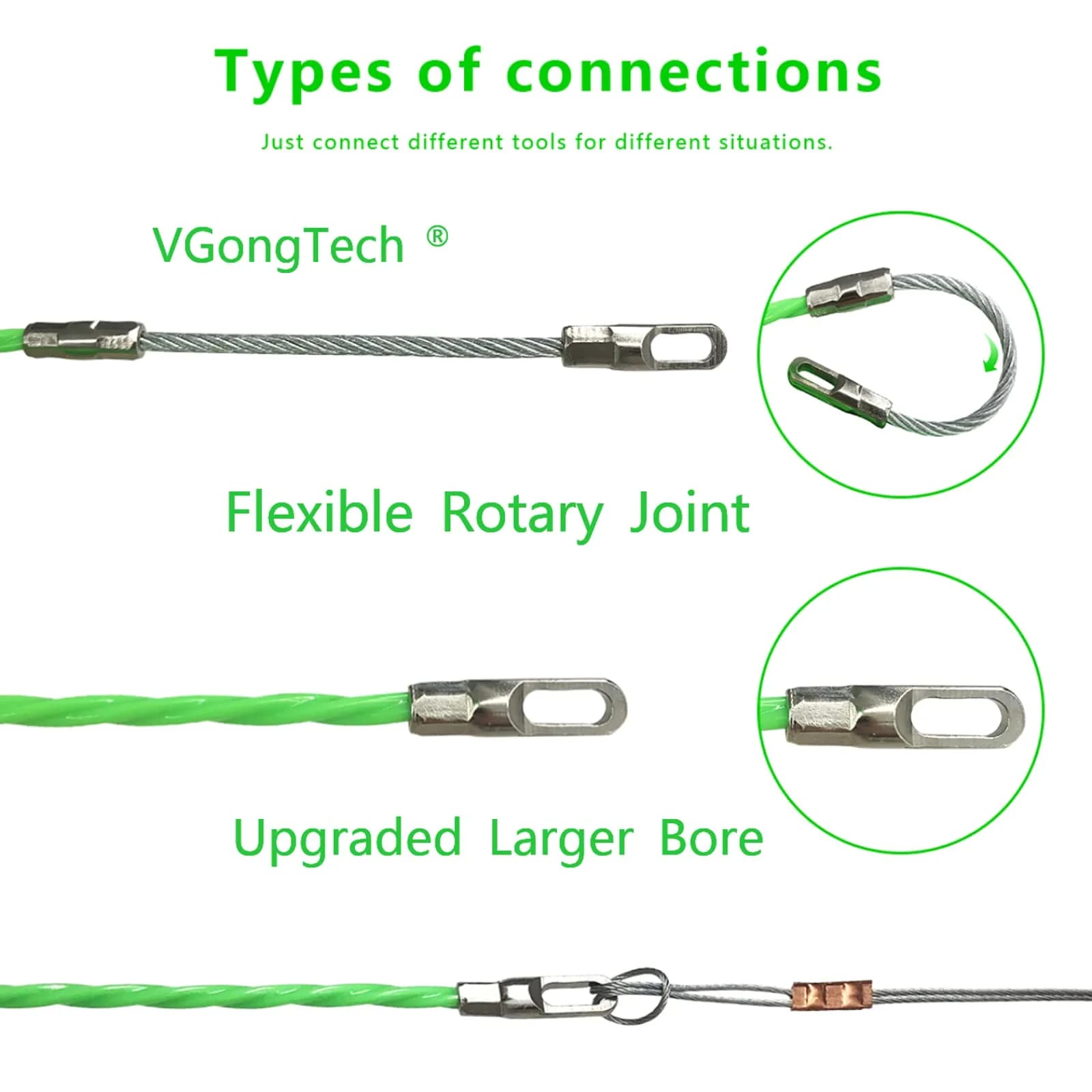 VGongTech 20m (66ft) PET Fish Tape Cable Puller Kit - Style B - view 3