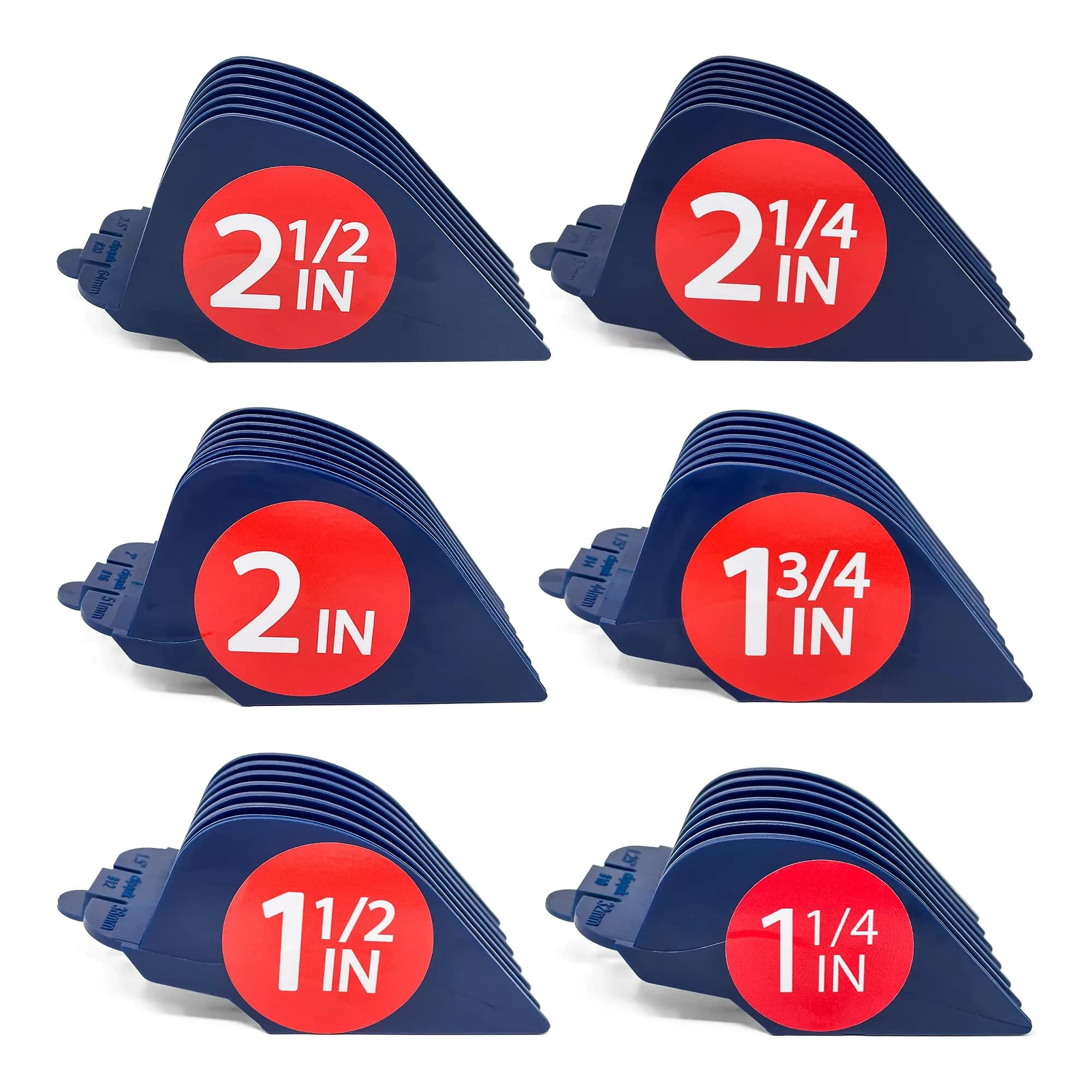 Clipquik Premium XL Clipper Guards for Wahl Clippers 2.5 inch | Extra Long, Durable, Fits Full Size Clippers — Blue