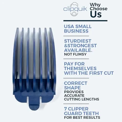 Clipquik Premium XL Clipper Guards for Wahl Clippers 2.5 inch | Extra Long, Durable, Fits Full Size Clippers thumbnail 6