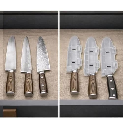Agilux Blade Guard™ Locking Kitchen Knife Blade Protector (Grey, 8in) | Safer Storage & Transport thumbnail 6
