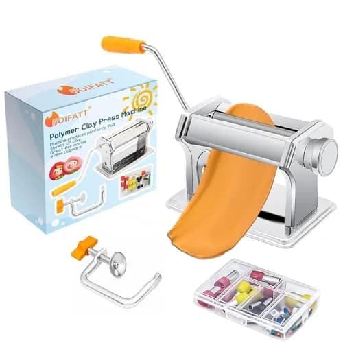Foifatt Polymer Clay Press Machine with 40 Cutters | 145mm (5.78in) Wide, 6 Thickness Settings thumbnail 1
