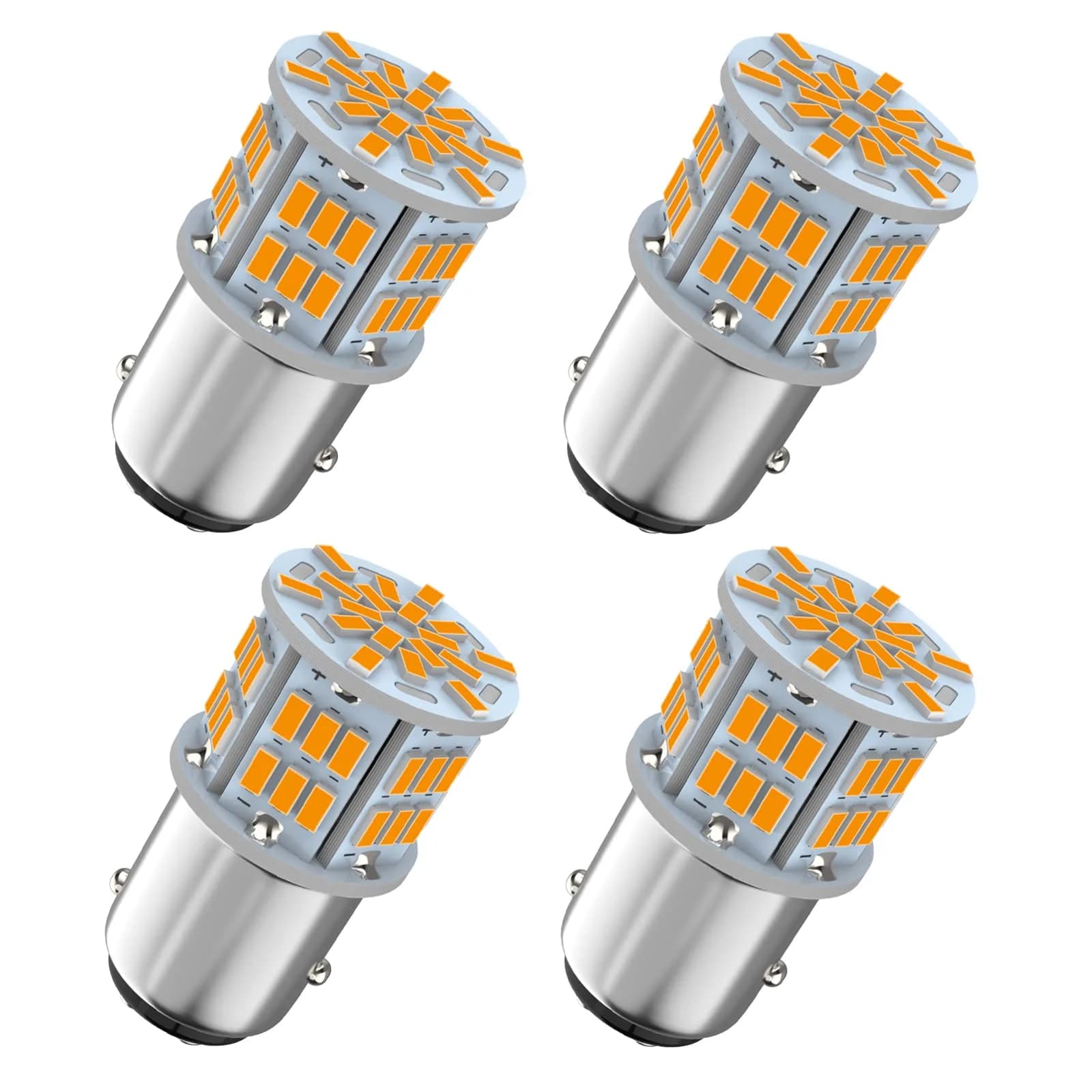 Melphan-Auto 1157 LED Brake Light Bulb 12V-24V | 54SMD Amber Yellow, 360° Brightness