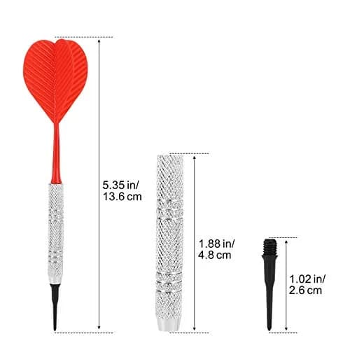 Accmor 12 Pack Soft Tip Darts Set 148mm (5.8 inch) | 13g Metal Shaft Darts with 100 Extra 2BA Tips thumbnail 9
