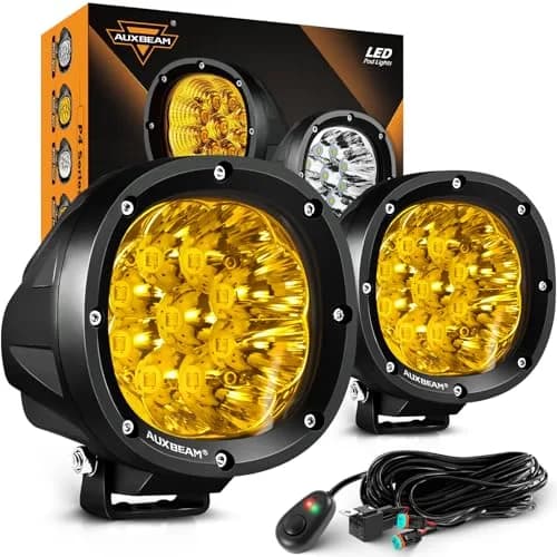 Auxbeam P4 Series 4-Inch Amber LED Offroad Lights Round LED Pods 2-Pack | 8800 Lumens, Impact-Resistant, Waterproof thumbnail 1
