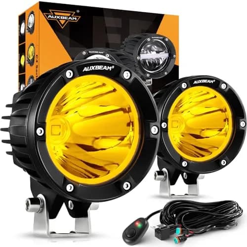 Auxbeam C4 Series 4-Inch Amber Round Fog Lights | 72W LED Off Road Light Pods for Severe Weather thumbnail 1