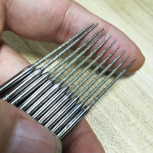 Luo ke 10 Pcs Diamond Burr Bead Reamer Set 3mm (1/8") Needle Point | For Stone, Glass, Tile, Metal thumbnail 5