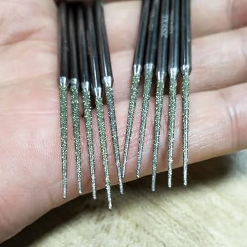 Luo ke 10 Pcs Diamond Burr Bead Reamer Set 3mm (1/8") Needle Point | For Stone, Glass, Tile, Metal thumbnail 6
