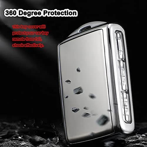 Arruweer Silver Soft TPU Key Fob Cover for Volvo XC40 XC60 XC90 S90 V90 | Full Protection Smart Key Case Holder thumbnail 5