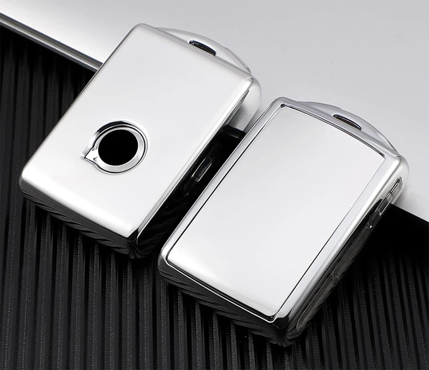 Arruweer Silver Soft TPU Key Fob Cover for Volvo XC40 XC60 XC90 S90 V90 | Full Protection Smart Key Case Holder - view 6