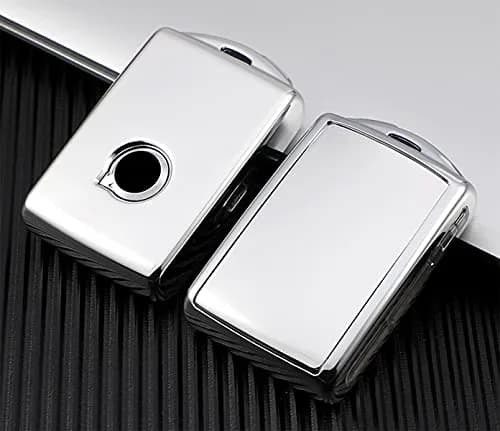 Arruweer Silver Soft TPU Key Fob Cover for Volvo XC40 XC60 XC90 S90 V90 | Full Protection Smart Key Case Holder thumbnail 6