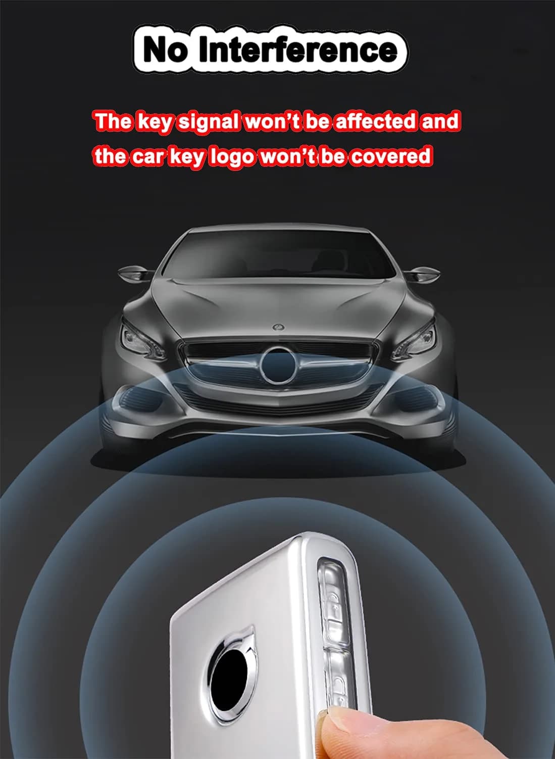 Arruweer Silver TPU Key Fob Cover for Volvo XC40 XC60 XC90 S90 V90 | Full Protection Smart Key Case Holder - view 4