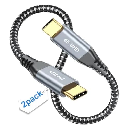 LDLrui USB C to USB C Cable 20Gbps 30cm (1FT) 2-Pack | 100W PD Fast Charging & 4K@60Hz Video thumbnail 1