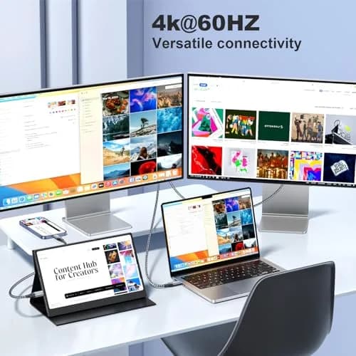 LDLrui USB C to USB C Cable 20Gbps 30cm (1FT) 2-Pack | 100W PD Fast Charging & 4K@60Hz Video thumbnail 3