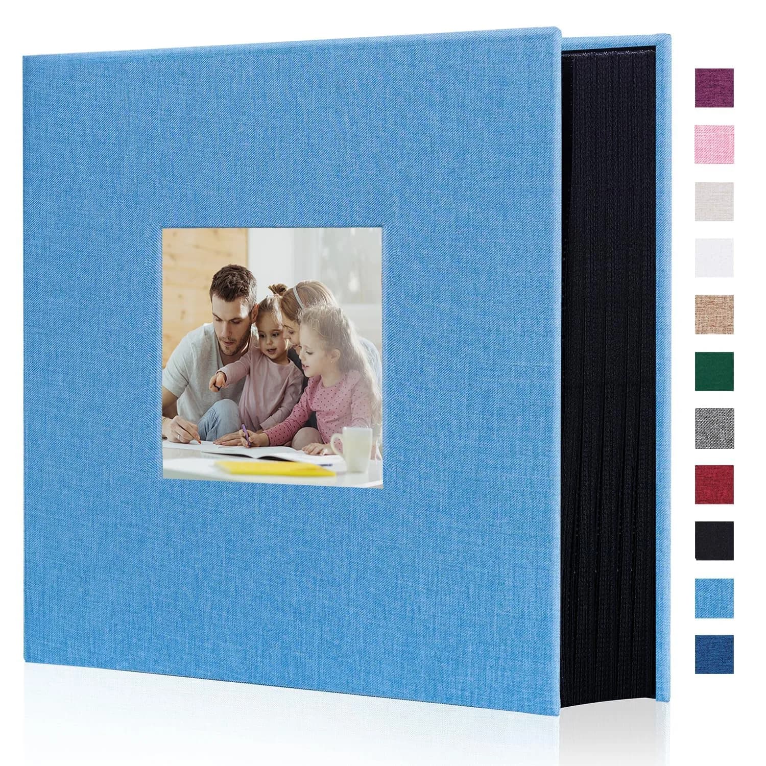 Artmag Fabric Photo Album 4x6 1000 Pockets Teal Linen Cover | Classic Wedding Anniversary Keepsake — Teal