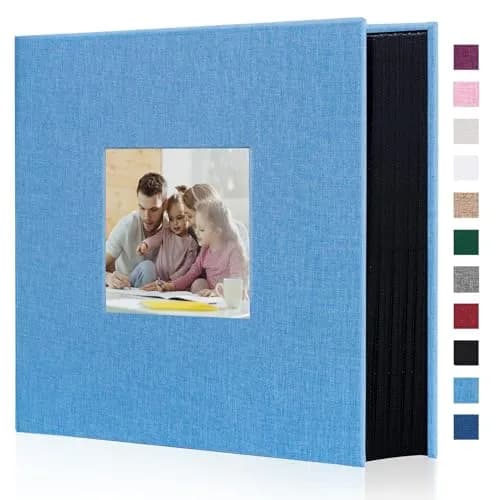 Artmag Fabric Photo Album 4x6 1000 Pockets Teal Linen Cover | Classic Wedding Anniversary Keepsake thumbnail 1
