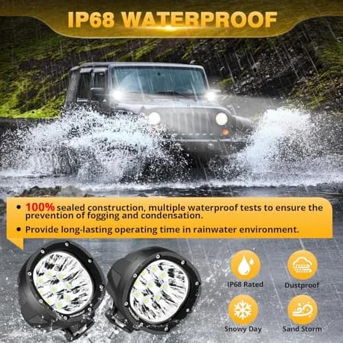 Auxbeam P4 Series 4-Inch 90W Round Off-Road Lights LED Spotlights 2-Pack | Bright, Impact-Resistant, Waterproof thumbnail 4