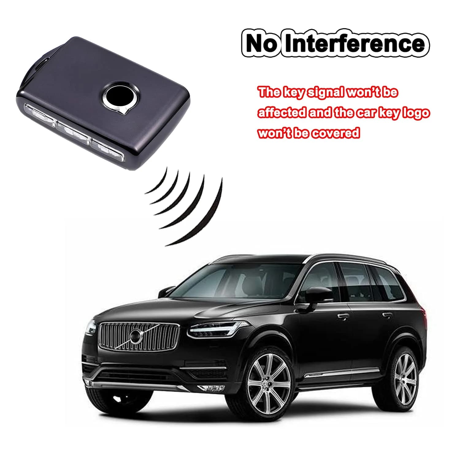 Arruweer Blue TPU Key Fob Cover for Volvo XC40 XC60 XC90 S90 V90 | Full Protection Smart Key Case Holder - view 4