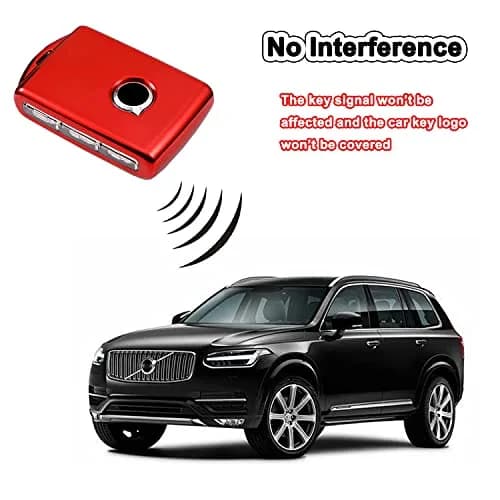 Arruweer Red TPU Key Fob Cover for Volvo XC40 XC60 XC90 S90 V90 | Full Protection Smart Key Case Holder thumbnail 5