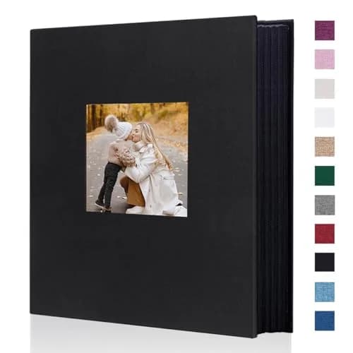 Artmag Fabric Photo Album 4x6 400 Vertical Pockets, Black | Holds 400 Photos thumbnail 1