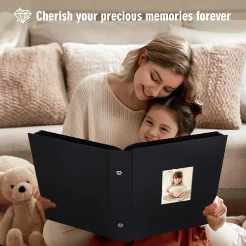 Artmag Fabric Photo Album 4x6 400 Vertical Pockets, Black | Holds 400 Photos thumbnail 5