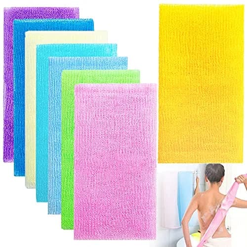 Cshangzei 8-Piece Exfoliating Bath Cloth Set 90cm (35.4 Inch) | Nylon Shower Washcloth Body Scrubber Loofah for Women and Men thumbnail 1