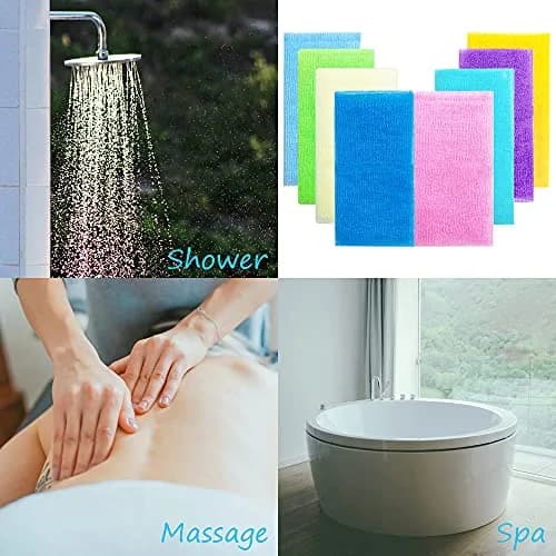 Cshangzei 8-Piece Exfoliating Bath Cloth Set 90cm (35.4 Inch) | Nylon Shower Washcloth Body Scrubber Loofah for Women and Men thumbnail 6