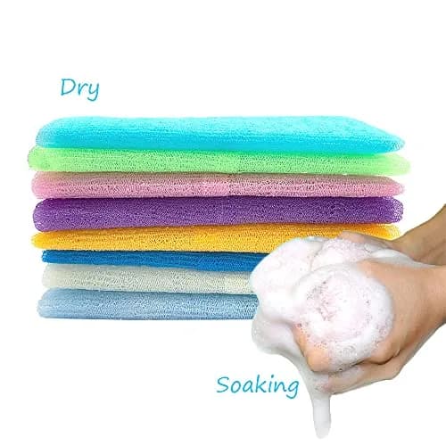 Cshangzei 8-Piece Exfoliating Bath Cloth Set 90cm (35.4 Inch) | Nylon Shower Washcloth Body Scrubber Loofah for Women and Men thumbnail 2