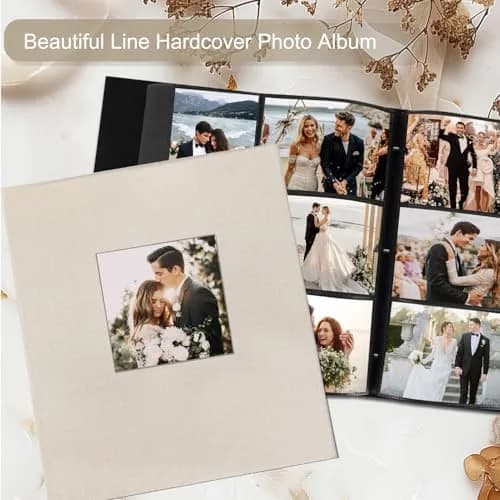 Artmag Fabric Photo Album 4x6 1000 Pockets Linen Cover Beige | Classic Wedding Anniversary Album thumbnail 4